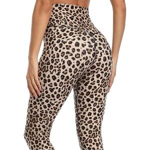 Colorfulkoala Women's High Waisted leopard Leggings Full-Length. Size MED